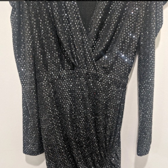 O.P.T Black Sparkly Sequin Dress O.P.T Black Size Small - Picture 7 of 10